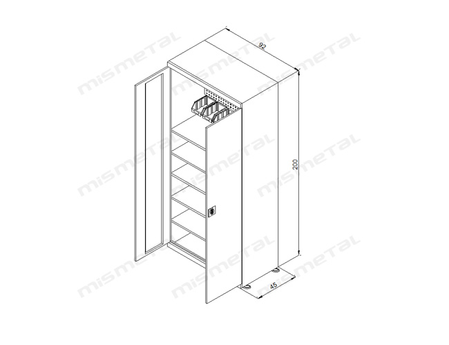 5 Shelf Metal Steel Tool Storage Cabinet teknik